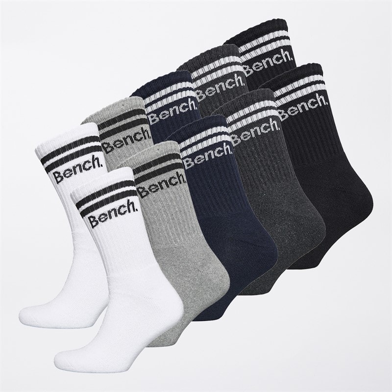 Bench Mens Addo Ten Pack Cushioned Crew Socks Mixed - Image 1