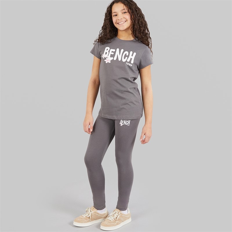Bench Girls Wibsy T-Shirt And Leggings Set Charcoal