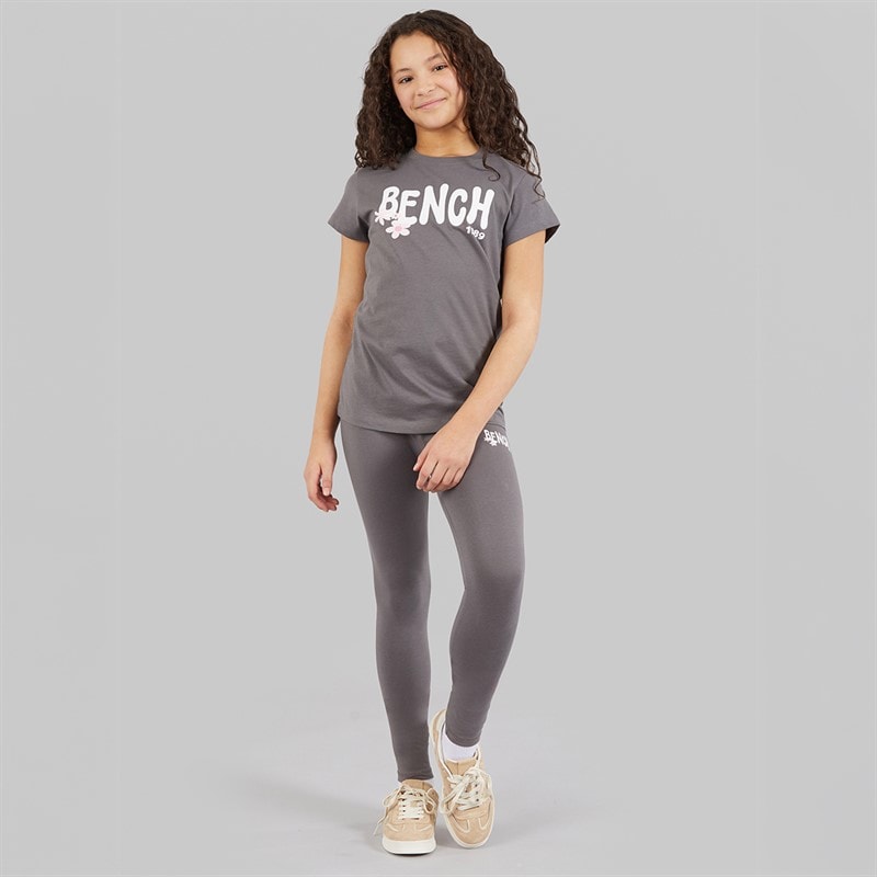 Bench Girls Wibsy T-Shirt And Leggings Set Charcoal - Image 3