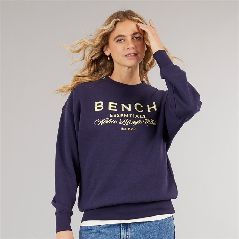 Bench Womens Rion Oversized Sweatshirt Deep Navy - Image 3