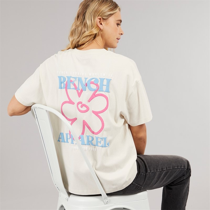 Bench Womens Dernia T-Shirt Off White - Image 1
