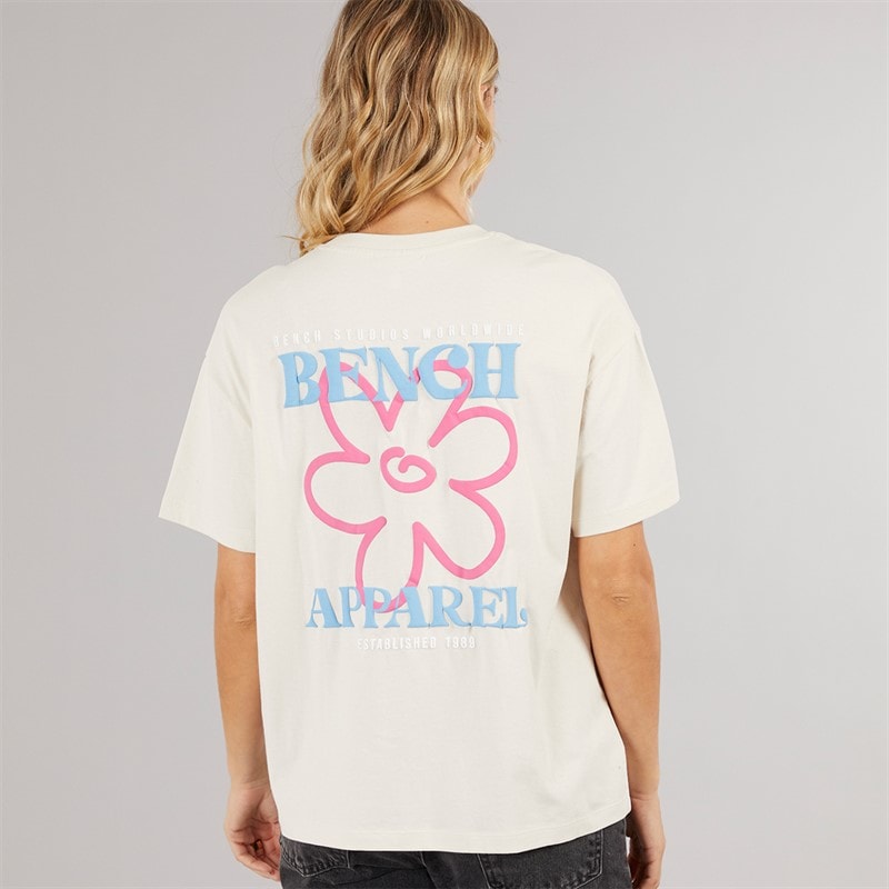 Bench Womens Dernia T-Shirt Off White - Image 3