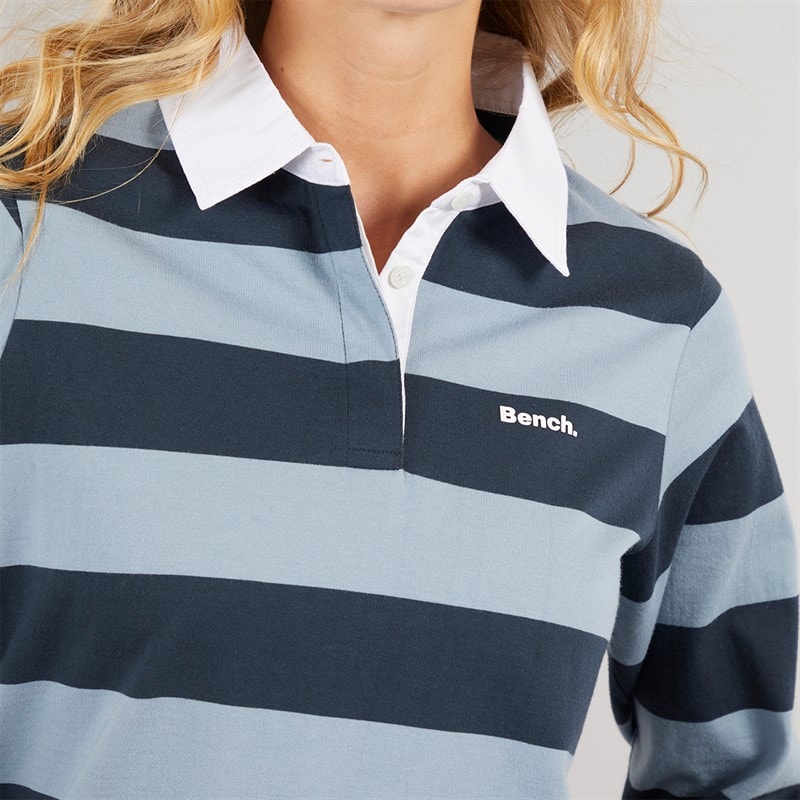 Bench Womens Wendren Rugby Shirt Navy/Dusky Blue Navy / Dusky Blue - Image 3