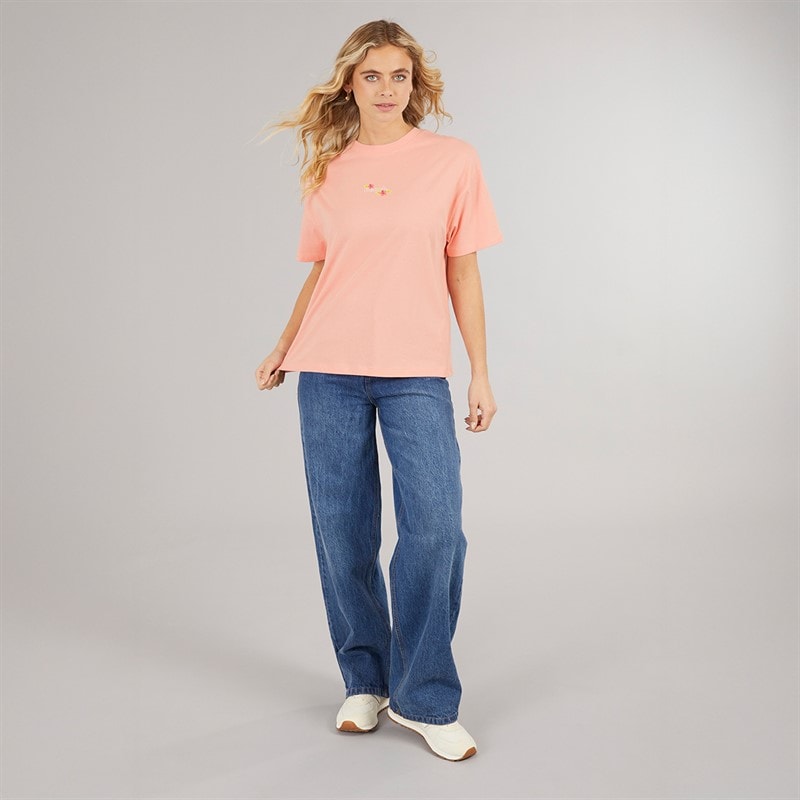 Bench Womens Craya T-Shirt Pink Coral - Image 4
