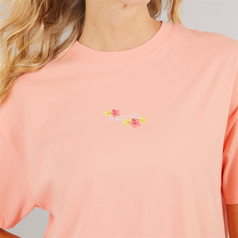 Bench Womens Craya T-Shirt Pink Coral - Image 5