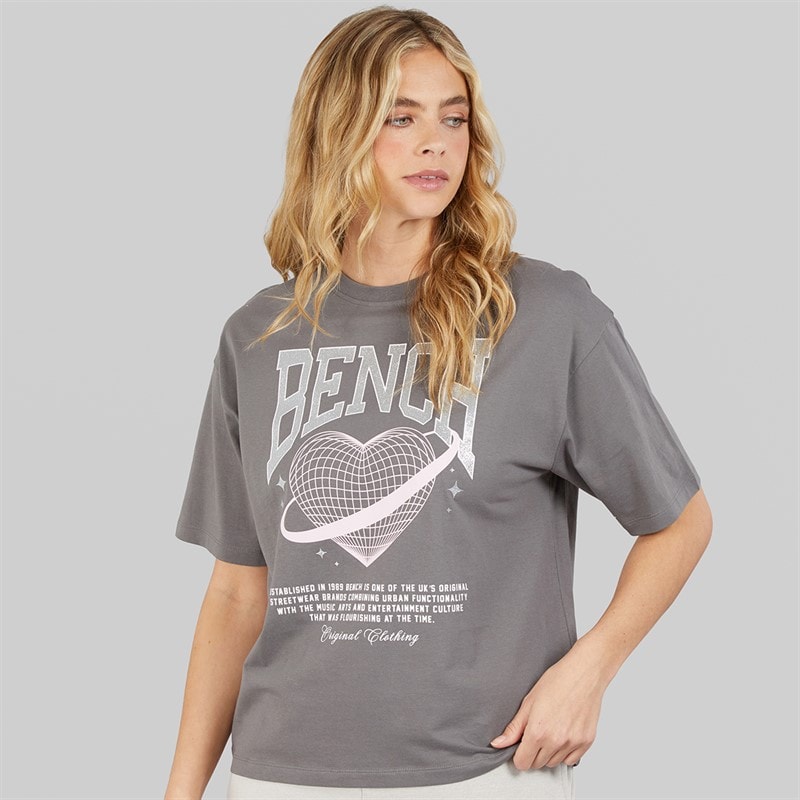 Bench Womens Jilen T-Shirt Charcoal