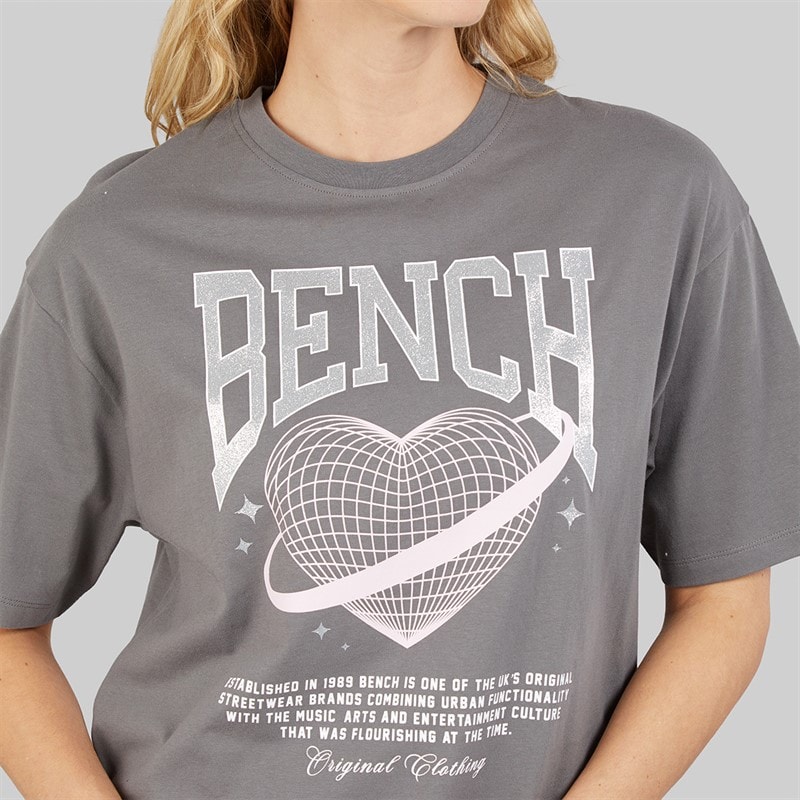 Bench Womens Jilen T-Shirt Charcoal - Image 3
