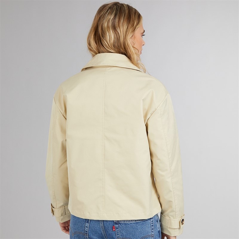 Bench Womens Hip Length Trench Coat Beige - Image 2