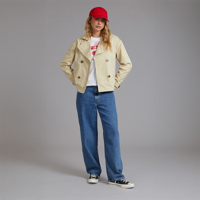 Bench Womens Hip Length Trench Coat Beige - Image 4