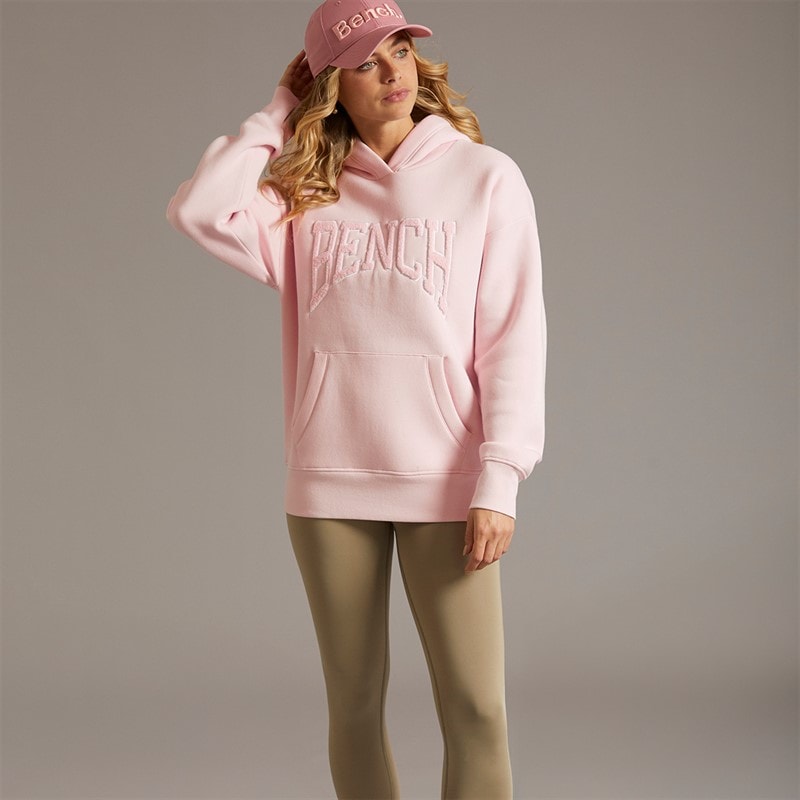 Bench Womens Riddy Oversized Hoodie Pink Frost - Image 5