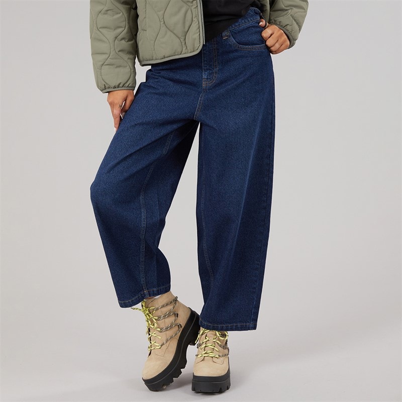 Bench Womens Barrel Leg Jeans Dark Blue - Image 1