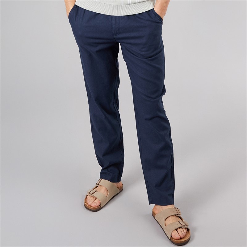Bench Mens Semand Linen Blend Trousers Navy