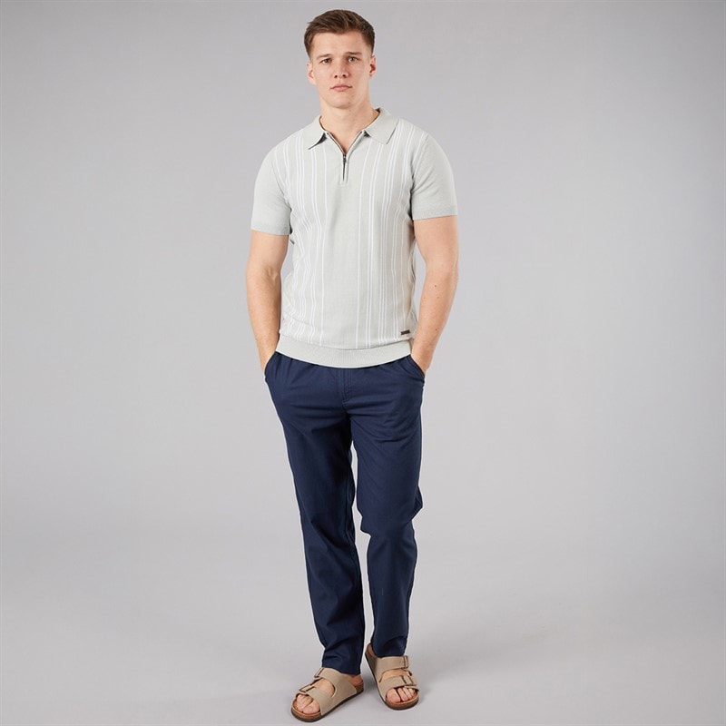 Bench Mens Semand Linen Blend Trousers Navy - Image 3