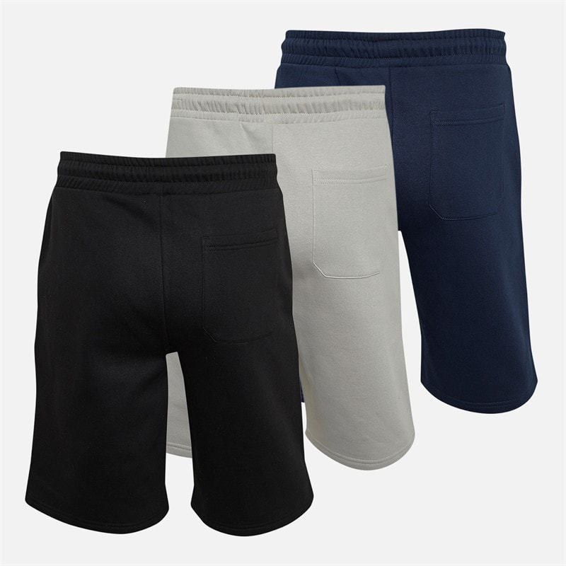 Bench Mens Bavela Three Pack Shorts Black/Frost Grey/Navy - Image 3