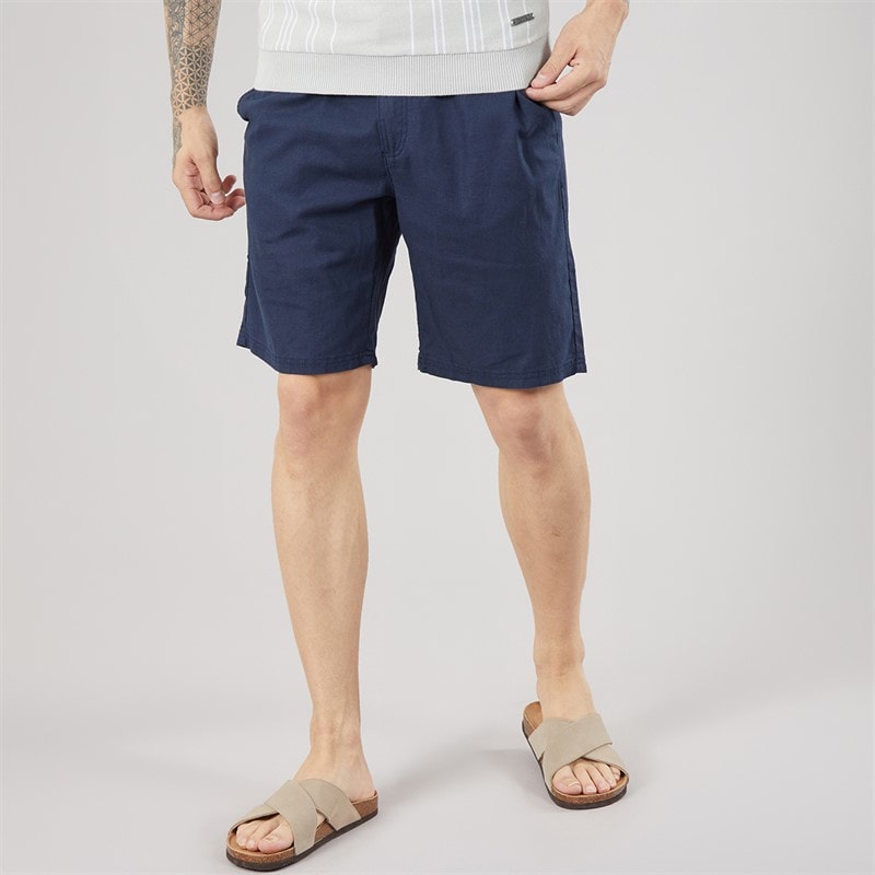 Bench Mens Setero Linen Shorts Navy