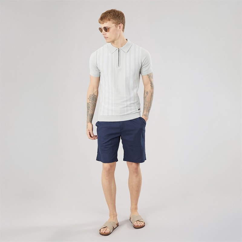 Bench Mens Setero Linen Shorts Navy - Image 4
