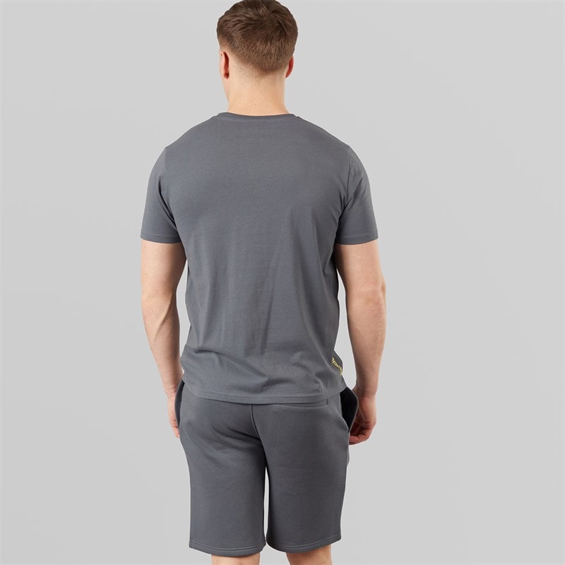 Bench Mens Nuvero T-Shirt And Shorts Set Steel Grey - Image 2