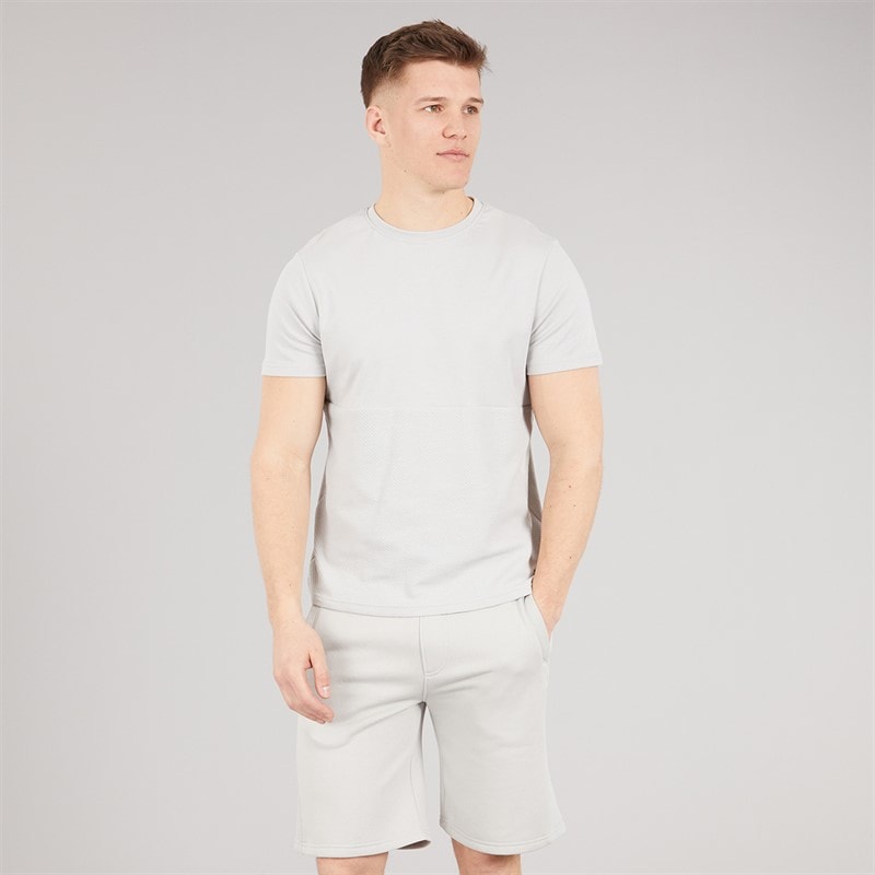 Bench Mens Varem T-Shirt And Shorts Set Set Frost Grey