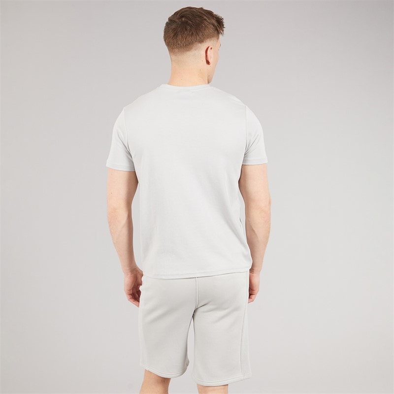 Bench Mens Varem T-Shirt And Shorts Set Set Frost Grey - Image 2