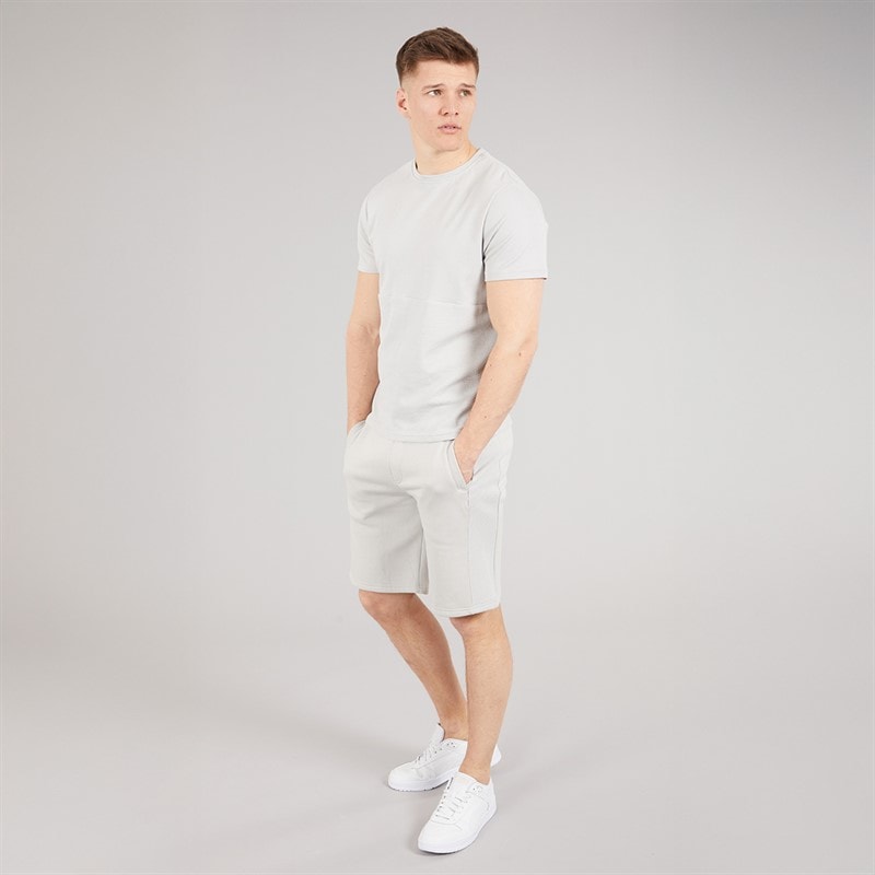 Bench Mens Varem T-Shirt And Shorts Set Set Frost Grey - Image 4