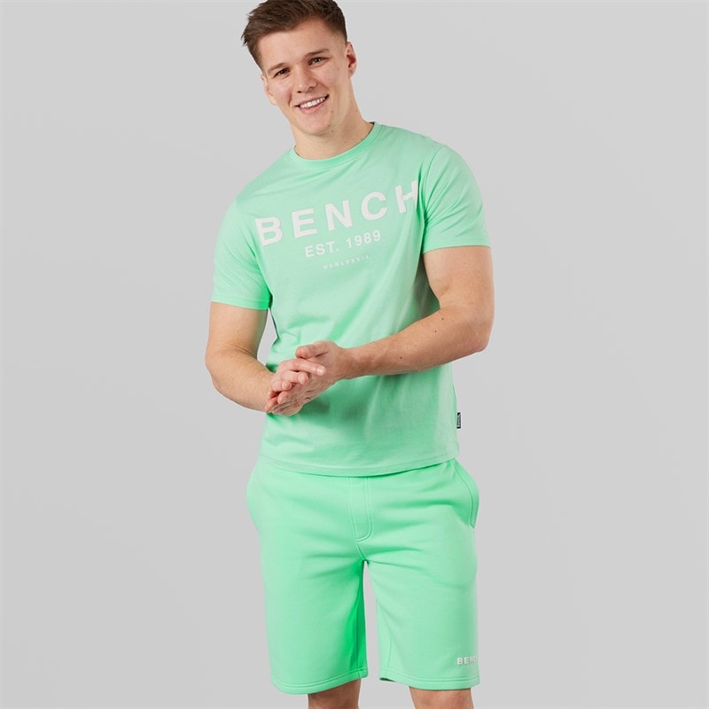 Bench Mens Nuvero T-Shirt And Shorts Set Deep Mint - Image 1