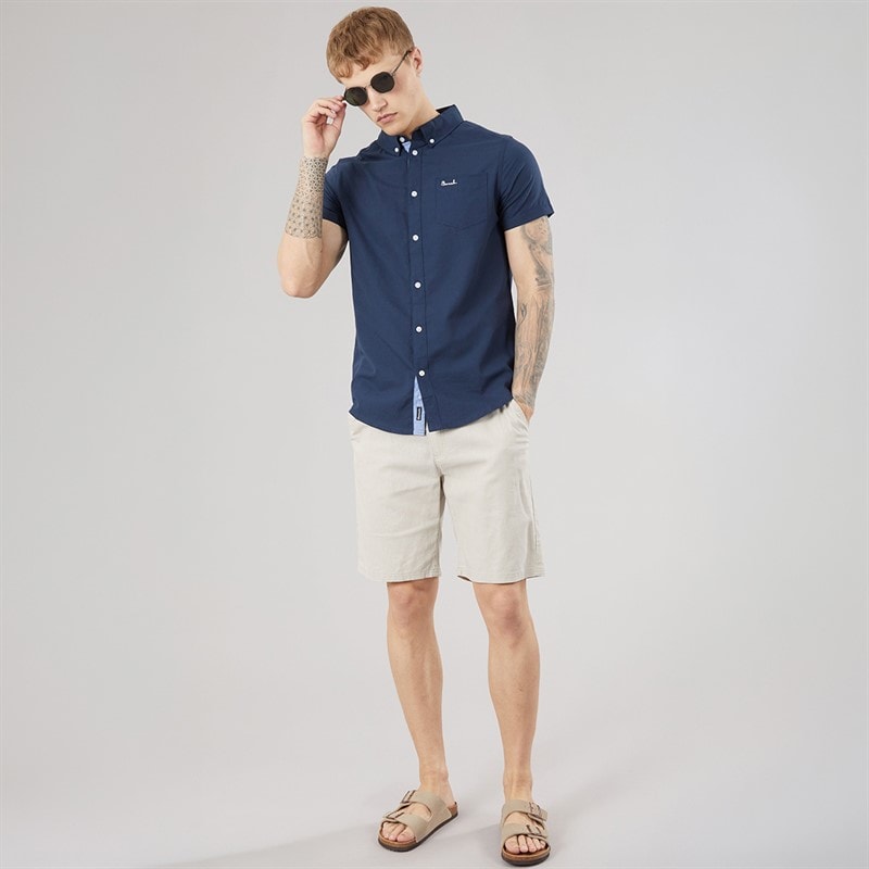 Bench Mens Setero Linen Shorts Sand - Image 4