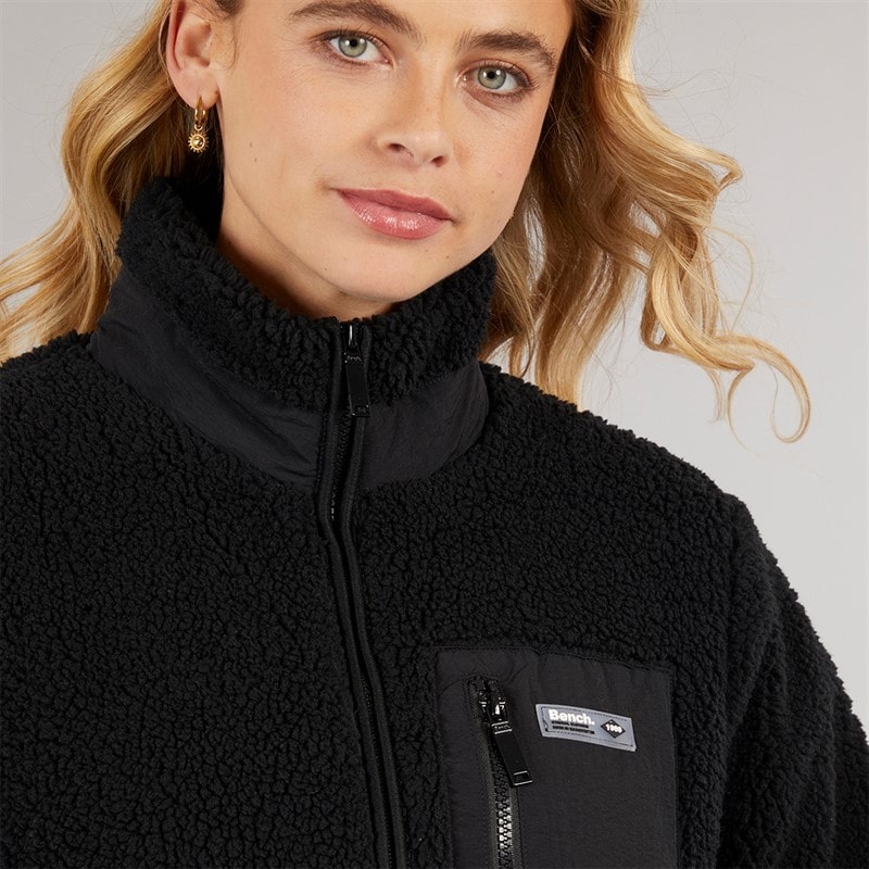 Bench Womens Akita Long Zip Fleece Black - Image 3