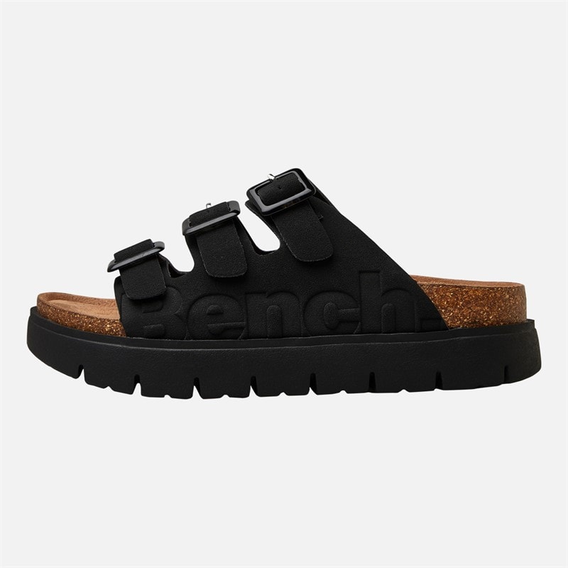 Bench Womens Ushuaia Triple Buckle Sandals Black - Image 2