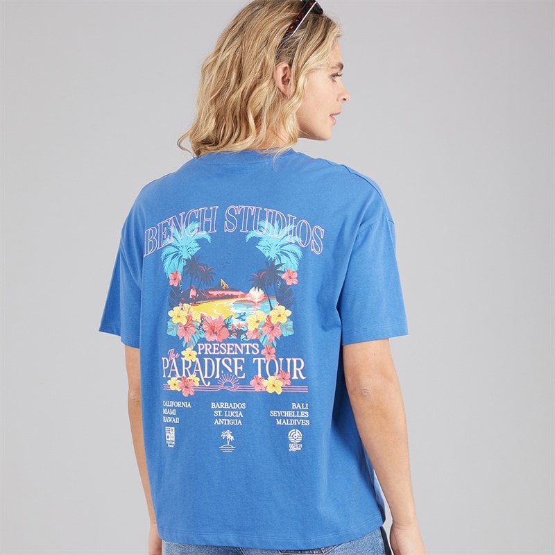 Bench Womens Craya T-Shirt Cobalt Blue - Image 3