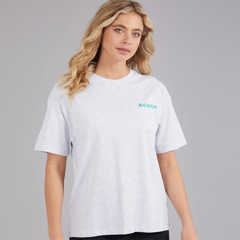 Bench Womens Jorgie T-Shirt Ice Grey Marl - Image 2