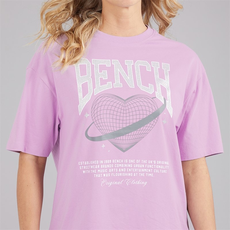 Bench Womens Jilen T-Shirt Lilac Breeze - Image 3