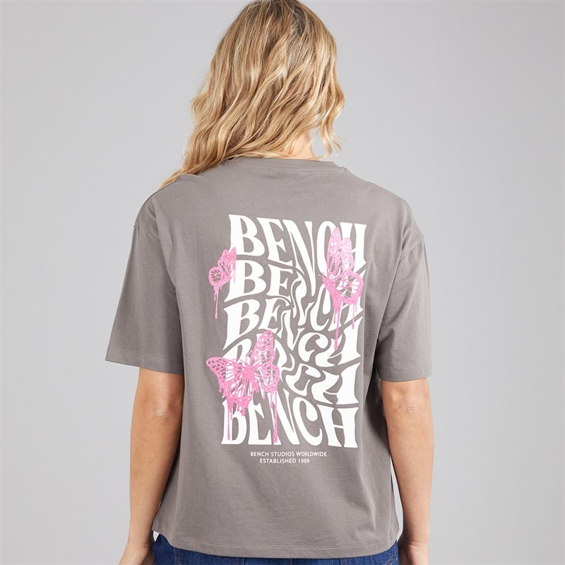 Bench Womens Reisy T-Shirt Charcoal - Image 3