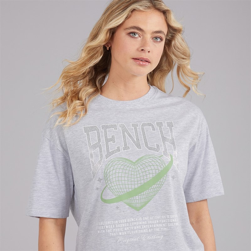 Bench Womens Jilen T-Shirt Grey Marl - Image 3