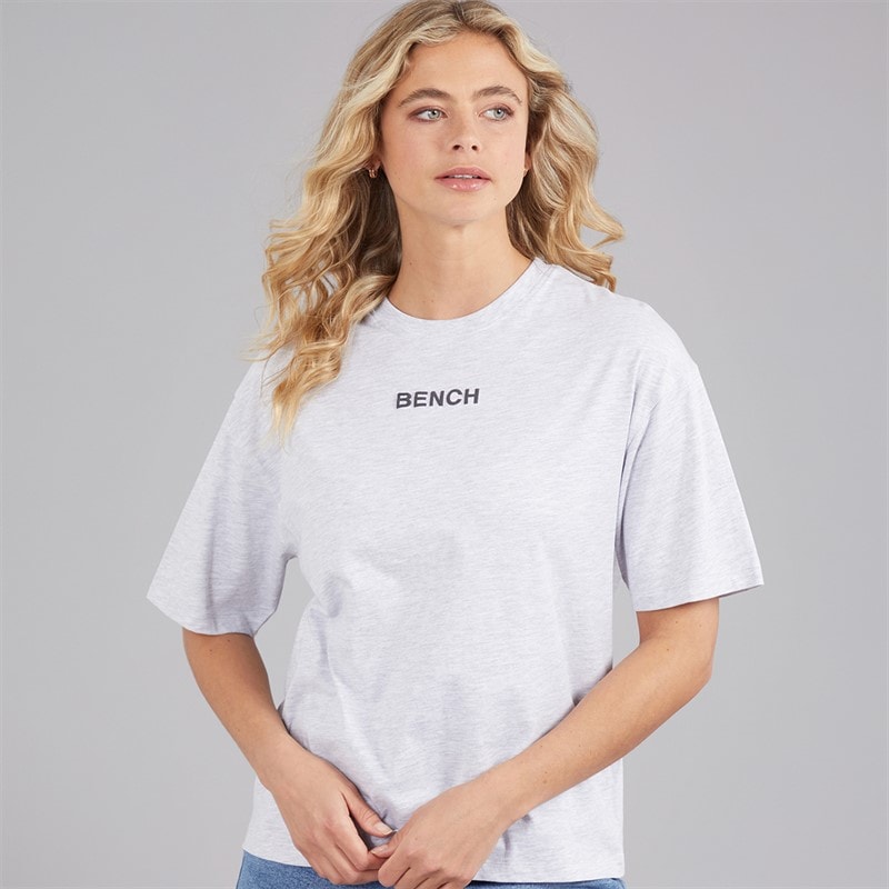 Bench Womens Lilla T-Shirt Ice Grey Marl - Image 2