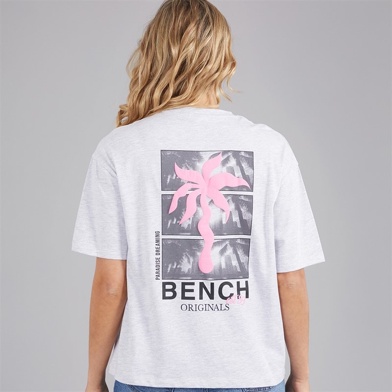 Bench Womens Lilla T-Shirt Ice Grey Marl - Image 3