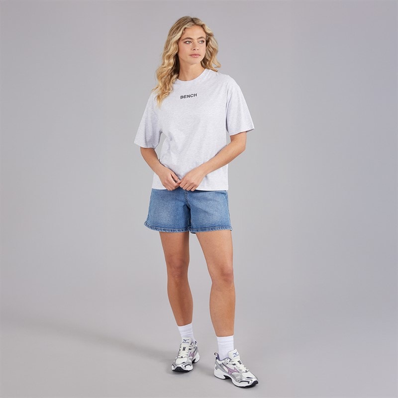 Bench Womens Lilla T-Shirt Ice Grey Marl - Image 4
