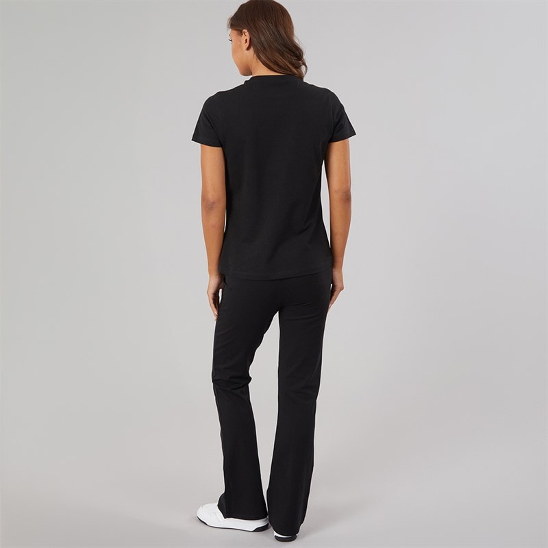 Bench Womens Heatha Crew T-Shirt And Flared Leggings Set Black - Image 2
