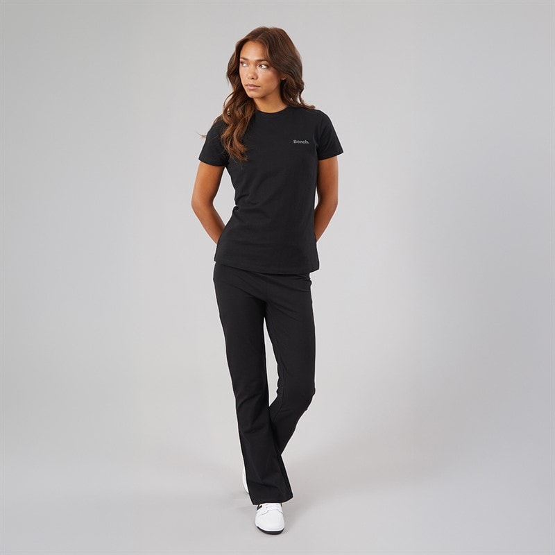 Bench Womens Heatha Crew T-Shirt And Flared Leggings Set Black - Image 4