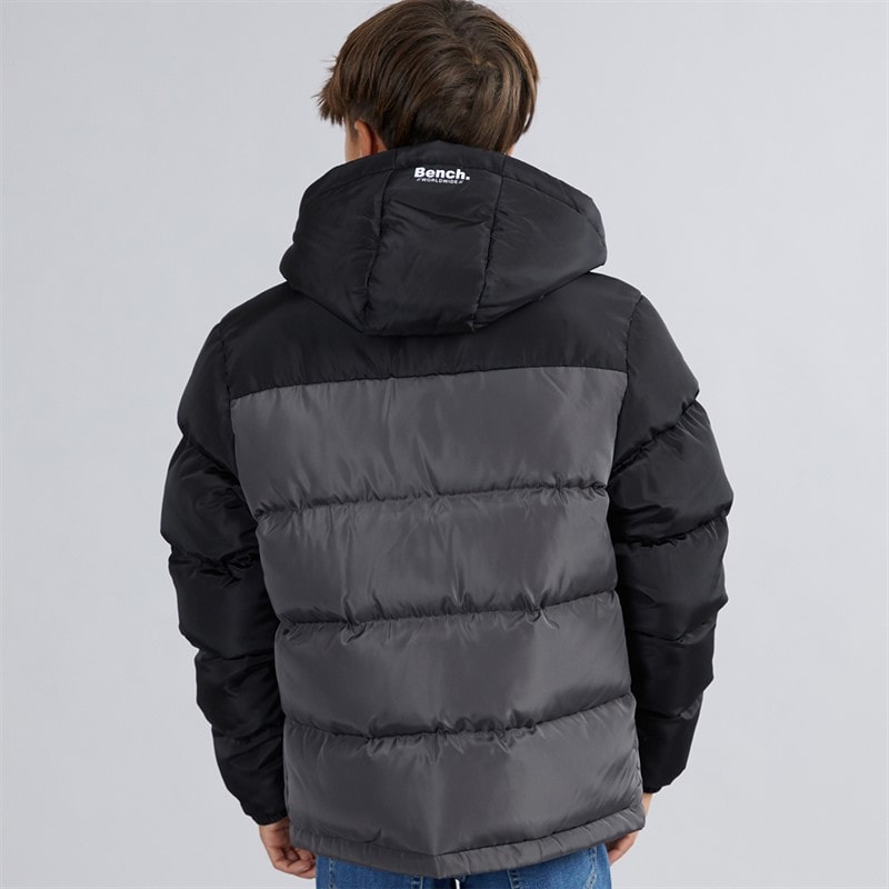 Bench Boys Vireo Hooded Puffer Coat Dark Grey/Black - Image 2