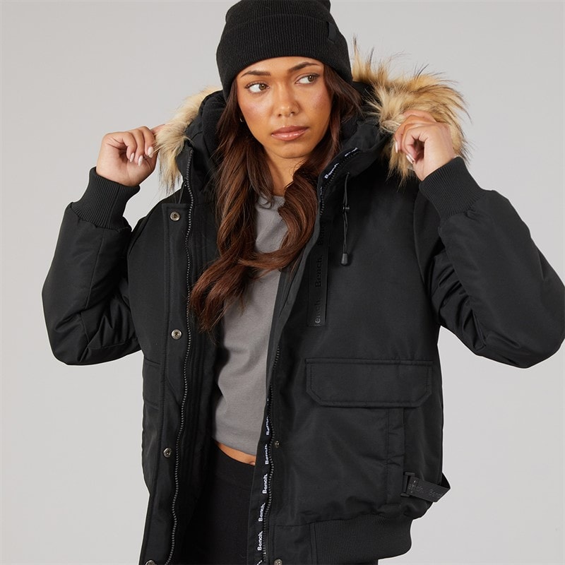 Bench Womens Sabby Padded Bomber Jacket Black - Image 1