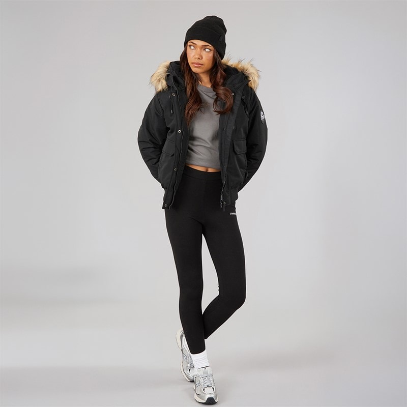 Bench Womens Sabby Padded Bomber Jacket Black - Image 4
