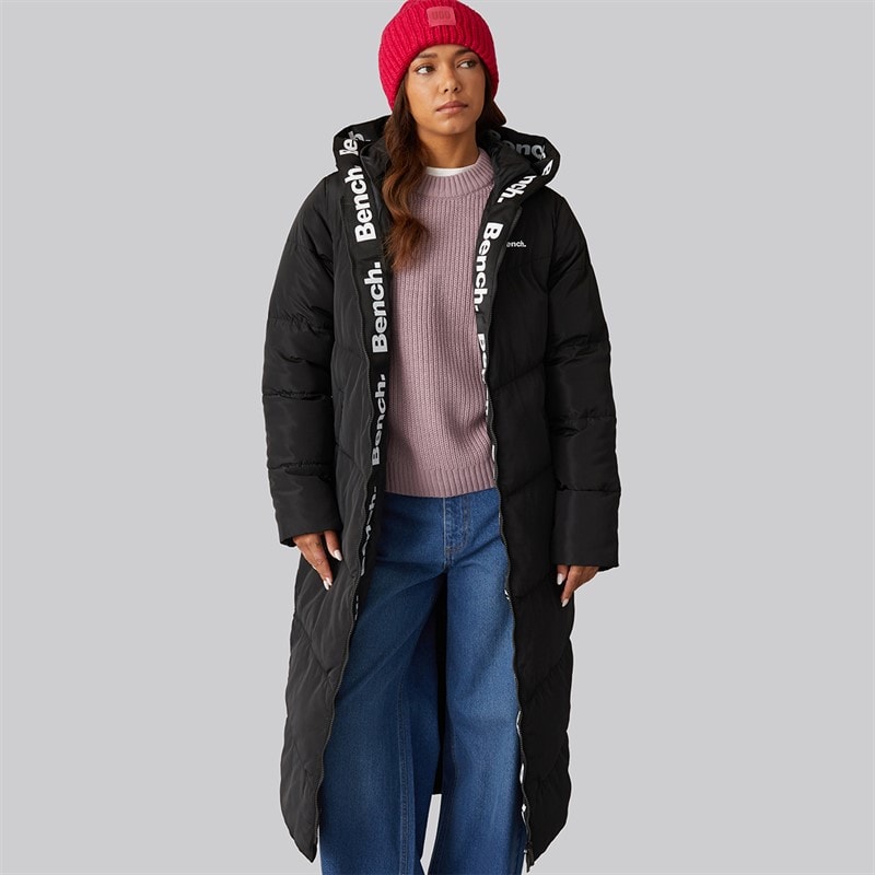 Bench Womens Eventhe Long Length Puffer Coat Black - Image 1