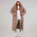 Bench Womens Cinder Long Length Puffer Coat Light Brown