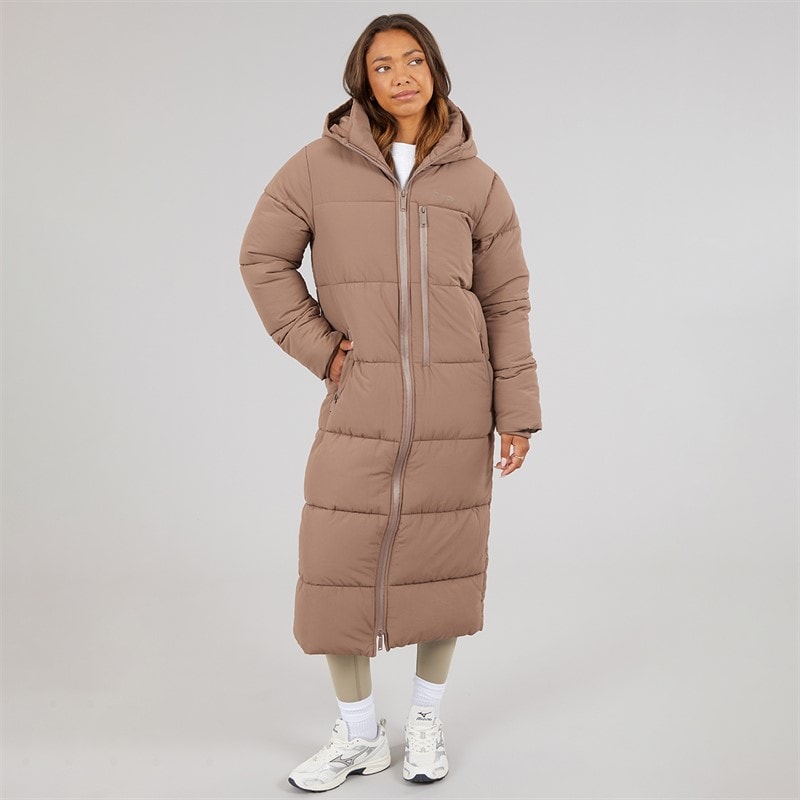 Bench Womens Cinder Long Length Puffer Coat Light Brown - Image 4