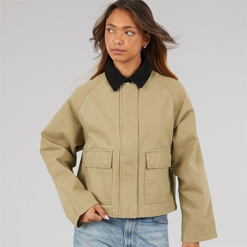 Bench Womens Tayah Cropped Length Utility Coat Beige - Image 3