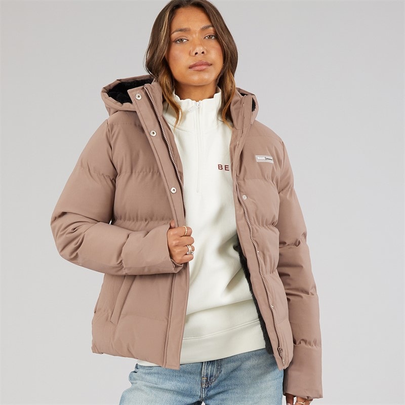 Bench Womens Atha Short Puffer Jacket Light Brown - Image 1