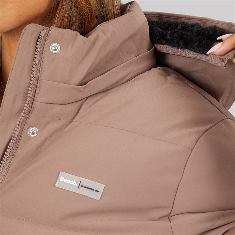 Bench Womens Atha Short Puffer Jacket Light Brown - Image 3