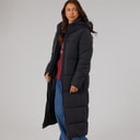Bench Womens Cinder Long Length Puffer Coat Black