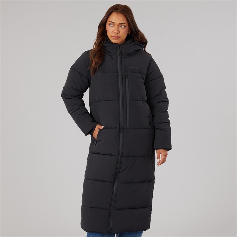 Bench Womens Cinder Long Length Puffer Coat Black - Image 5