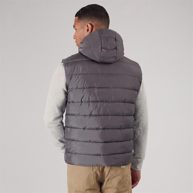 Bench Mens Galban Hooded Puffer Gilet New Dark Grey New Dk Grey - Image 2